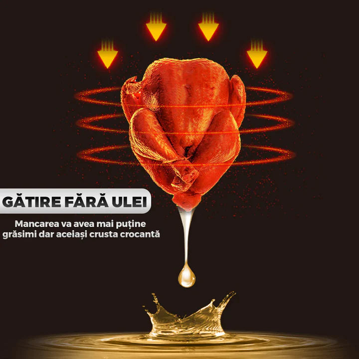 Airfryer Dublu Leihmann - Capacitate 10L, 3000W - Smart Sensing, cu Cantarire Inteligenta + 100 Hartii Copt Cadou