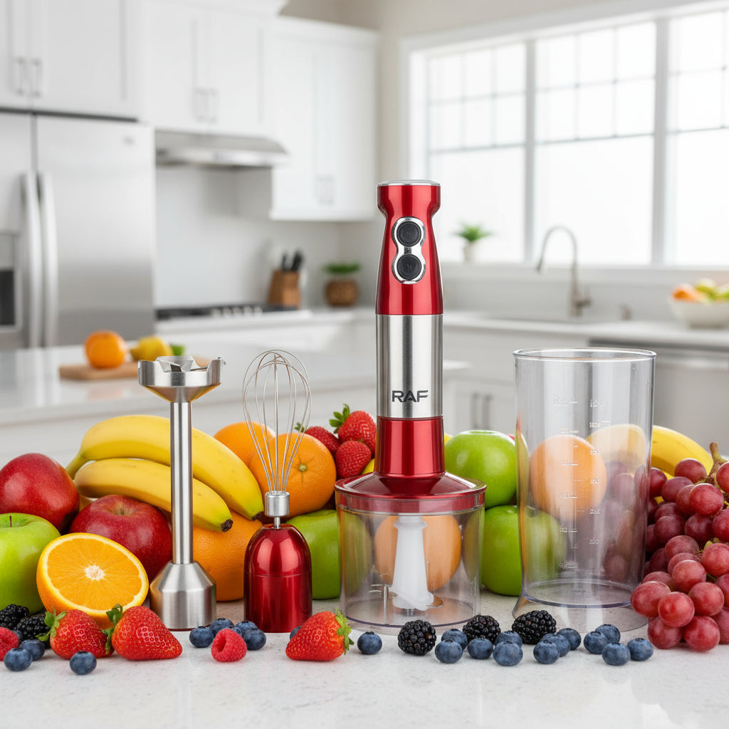 Blender de Mana Multifunctional 4 în 1 R.269 – 600W, 600 ml, Rosu/Negru