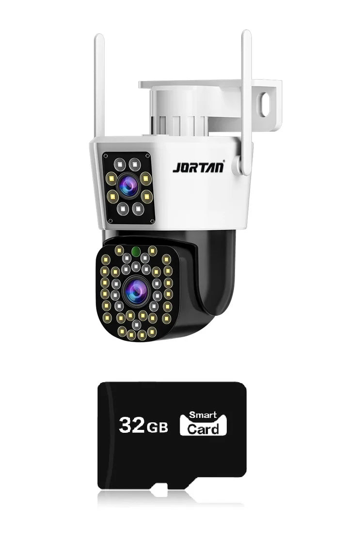 Camera Duala WiFi/LAN Jortan - 6MP 4K - Detectare Umana, Card 32GB inclus