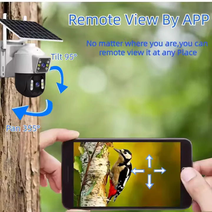 Camera de Supraveghere 4G Duala, Panou Solar, 4K HD Rezolutie 6MP si Vedere Nocturna, Card 32GB inclus