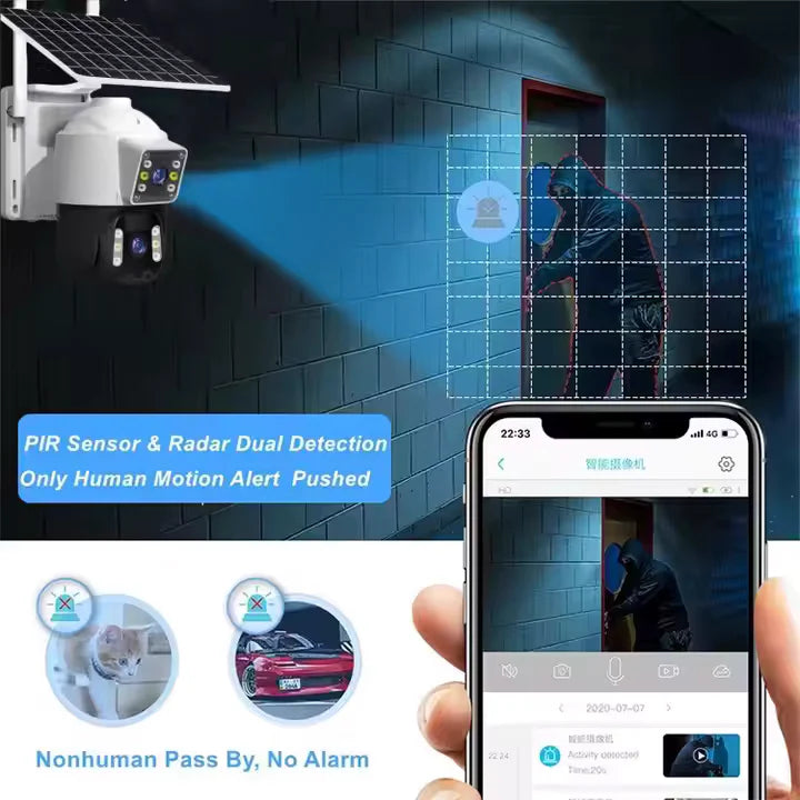 Camera de Supraveghere 4G Duala, Panou Solar, 4K HD Rezolutie 6MP si Vedere Nocturna, Card 32GB inclus