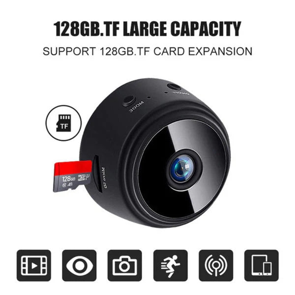 Camera HD WiFi - Compacta cu Vizualizare Live, Suport Card 128GB, 1920*1080P si Vedere Nocturna