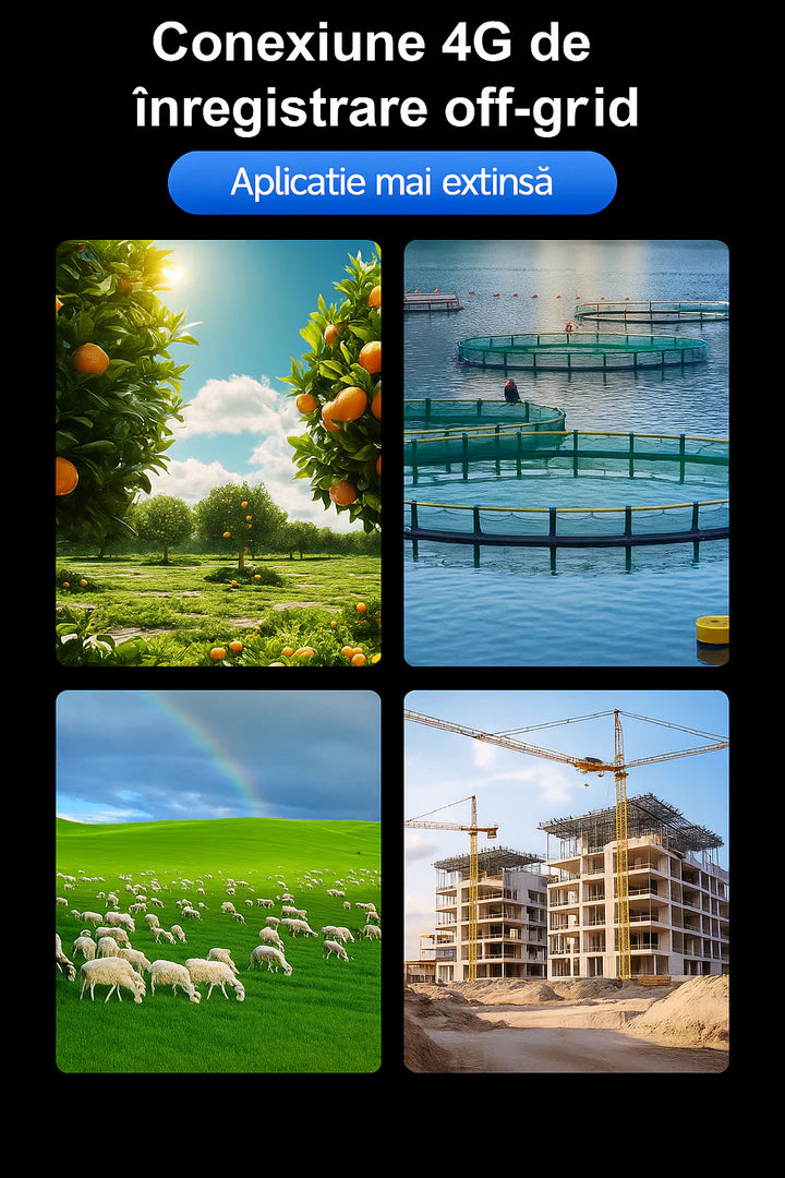 Set 2x Lampi Solare 450W cu 3 Camere 12MP, Slot SIM 4G, Vedere Nocturna + 2x Carduri 64GB