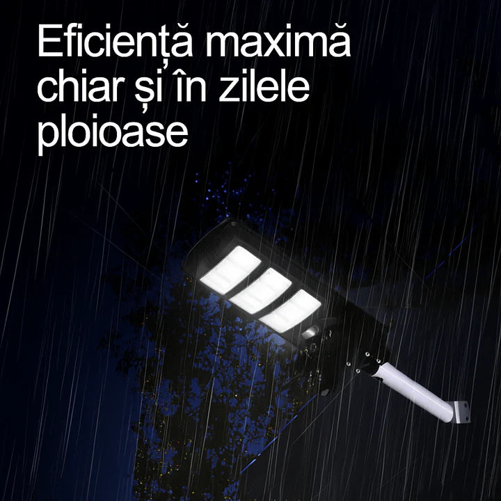 Lampa Stradala 450W cu 3 Camere - V380Pro 12MP, Panou Solar, Slot SIM 4G, Card 32GB Inclus