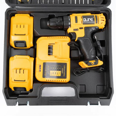 Bormasina Electrica 48V cu Percutie + Trusa Autofiletanta: 2 Acumulatori, Incarcator si 24 Accesorii