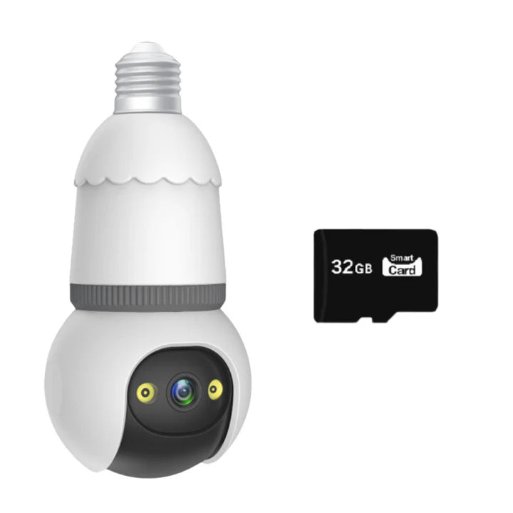 Camera Smart Tip Bec V380Pro 3MP, Detectie AI, Vizibilitate Nocturna 25m, Sirena + Microfon, Card 32GB inclus