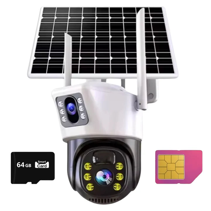 Camera de Supraveghere 4G Duala, Panou Solar, 4K HD Rezolutie 6MP si Vedere Nocturna, Card 64GB inclus