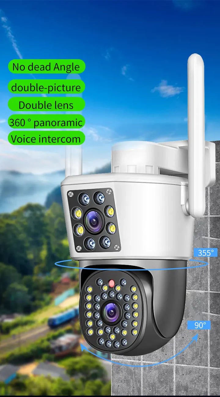 Camera Duala WiFi/LAN Jortan - 6MP 4K - Detectare Umana, Card 32GB inclus