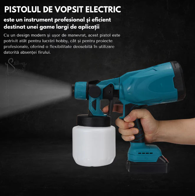 Pistol de Vopsit Electric Fara Fir 210W, ProDIY, 2x Baterie Li-Ion 48V, Capacitate 800 ml