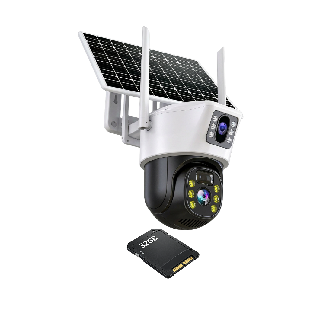 Camera 4G Outdoor cu Panou Solar, Detectie Umana PIR, 6MP 4K HD Rezolutie, Slot Cartela 4G + Card 32GB