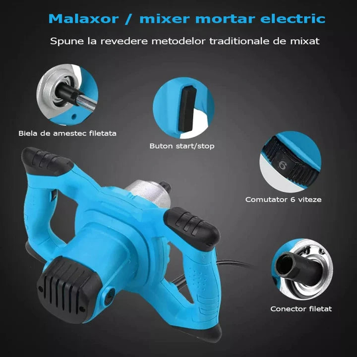 Mixer Electric 2100W EasyMixx, 6 Viteze, Maner Ergonomic, pentru Mortar, Vopsea si Furaje