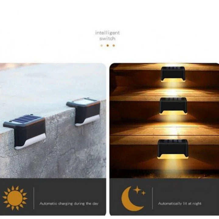 Set 8 Lampi Solare pentru Trepte / balustrada, Panou Solar si Senzor de Lumina