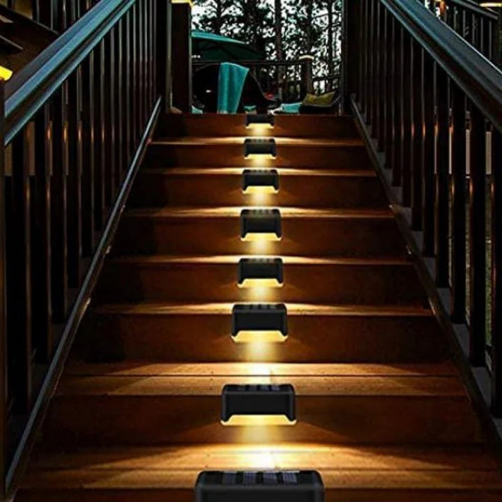 Set 8 Lampi Solare pentru Trepte / balustrada, Panou Solar si Senzor de Lumina