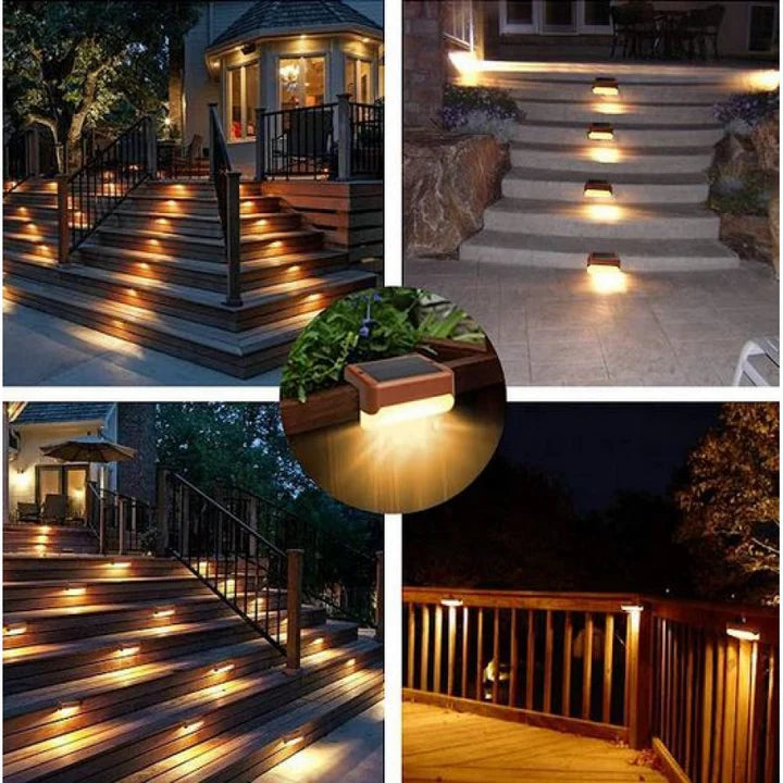 Set 8 Lampi Solare pentru Trepte / balustrada, Panou Solar si Senzor de Lumina