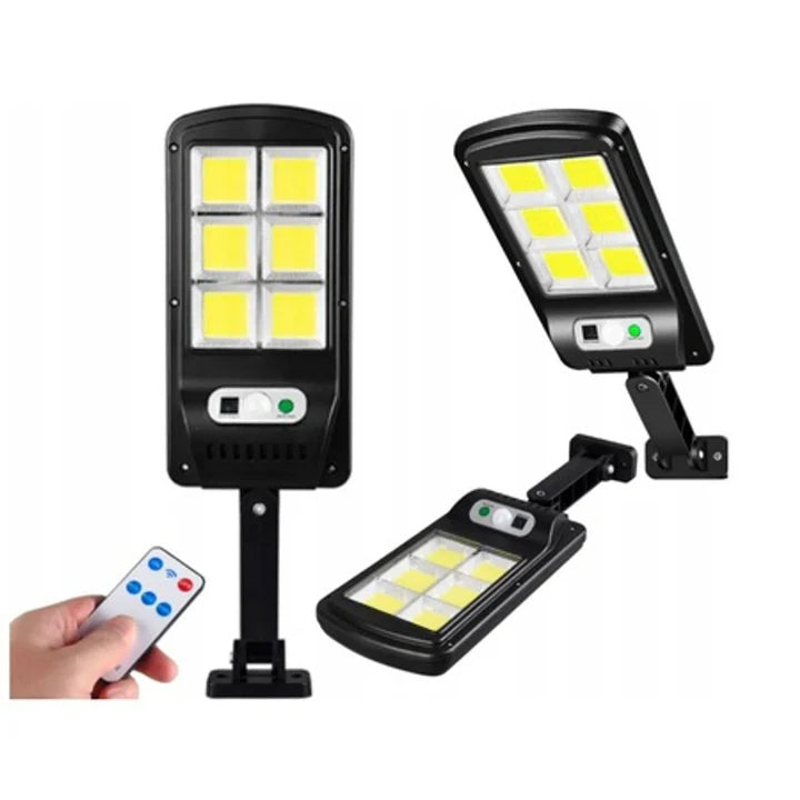 Set 3x Lampi Jortan cu Incarcare Solara, 8 Celule, 100W, LED COB, cu Senzor de Miscare