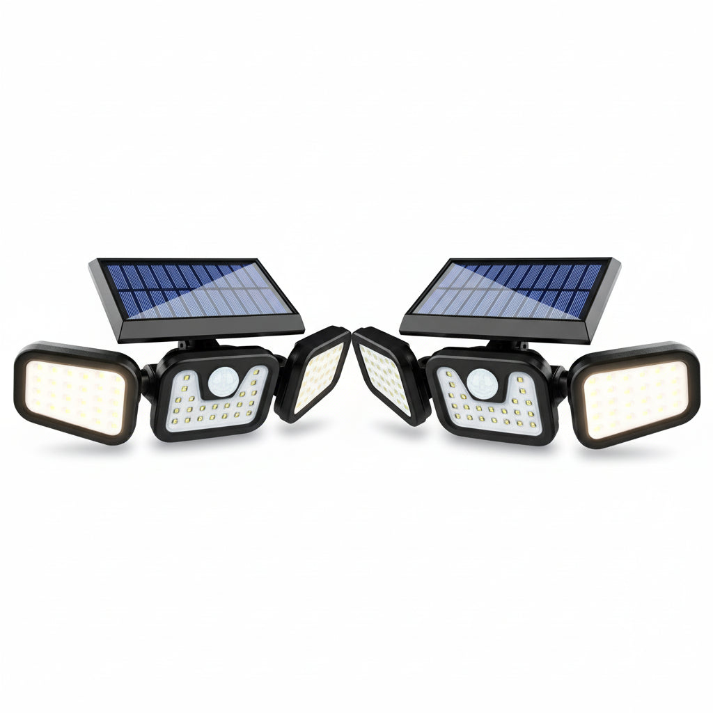 Set 2 Lampi cu Incarcare Solara, 150W LED-uri COB, Senzor de Miscare, Prindere pe Perete