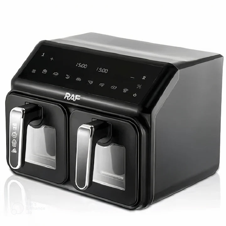 Airfryer Dublu Leihmann - Capacitate 10L, 3000W - Smart Sensing, cu Cantarire Inteligenta + 100 Hartii Copt Cadou