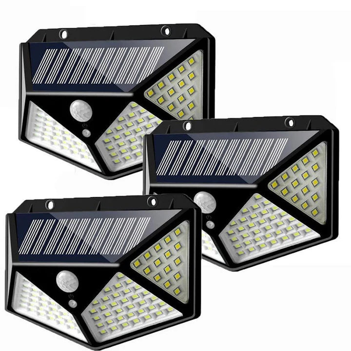 Set 6x Lampi Solare, LED 100, 4 Cadrane - Senzor + Lumina 270°