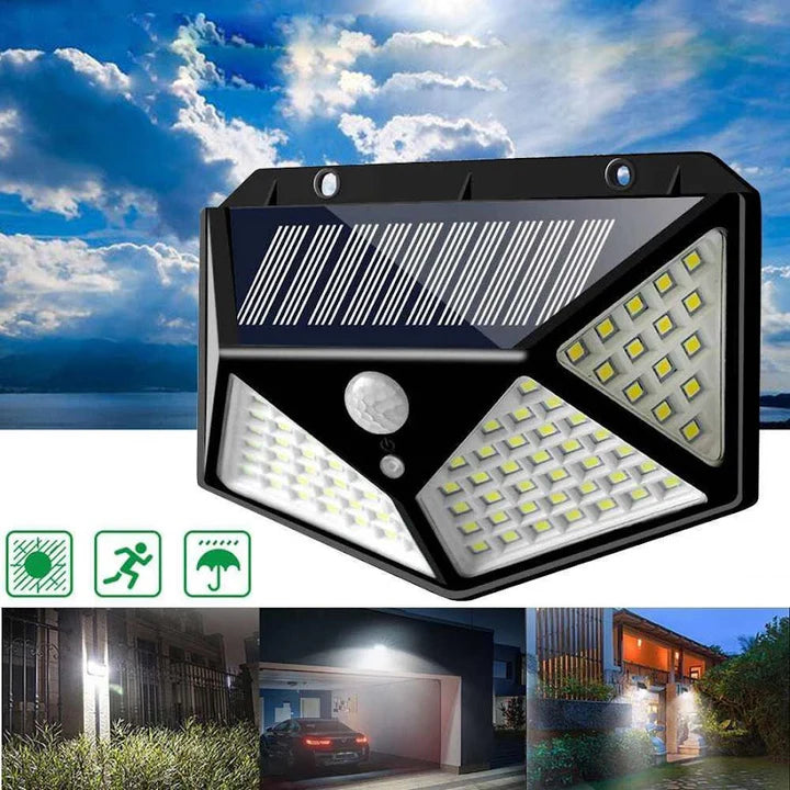 Set 6x Lampi Solare, LED 100, 4 Cadrane - Senzor + Lumina 270°